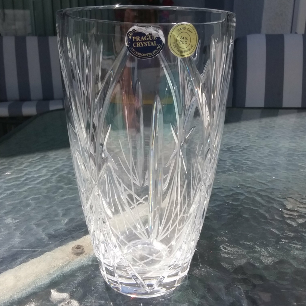 Hand Cut Crystal Vase